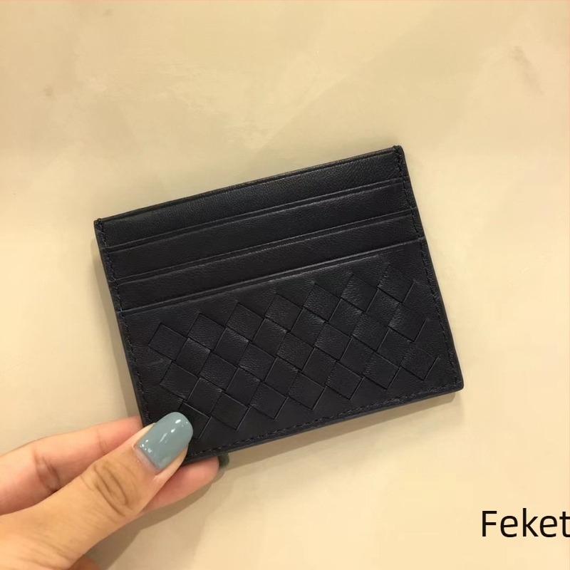 Kecskebőrből készült fonott, ultra vékony egy darabos kártyatartó, 7 kártyahely, lélegző és vízálló