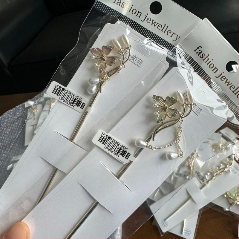 Duomu hajcsat, kínai stílusú, ötvözet, bojt alak, elektroplakolás