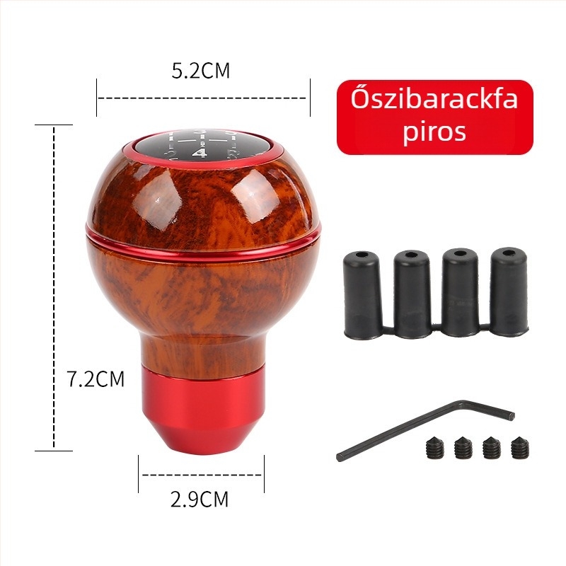 Fa sebességváltó-gomb fa textúrájú, kör alakú golyóval manuális váltóhoz (Modell: Wood grain ball gear head; Márka: Powerful manufacturer; OEM: Original factory)