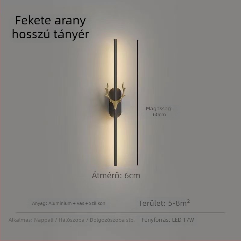 Beltéri LED hosszú sáv falikar, szarvas agancs design, minimalist és kreatív világítás hálószobához és nappaliba
