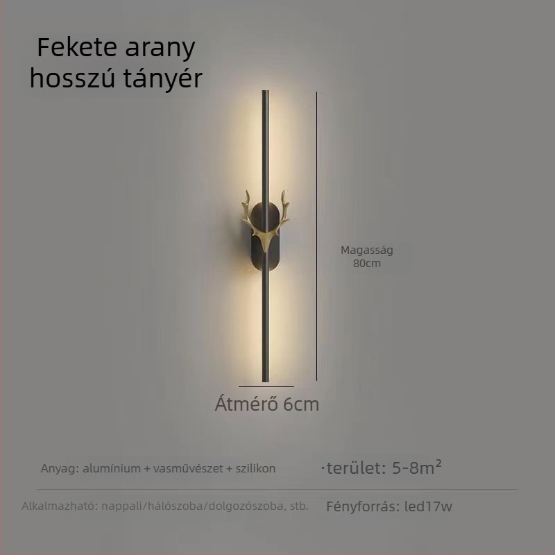 Beltéri LED hosszú sáv falikar, szarvas agancs design, minimalist és kreatív világítás hálószobához és nappaliba