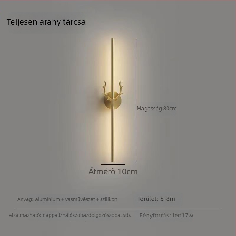 Beltéri LED hosszú sáv falikar, szarvas agancs design, minimalist és kreatív világítás hálószobához és nappaliba