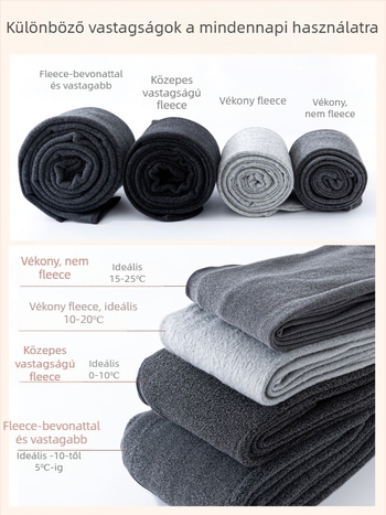 Pamut leggings filccel bélelt, magas derekú, szoros fazon, bordázott textúra, közepes vastagság