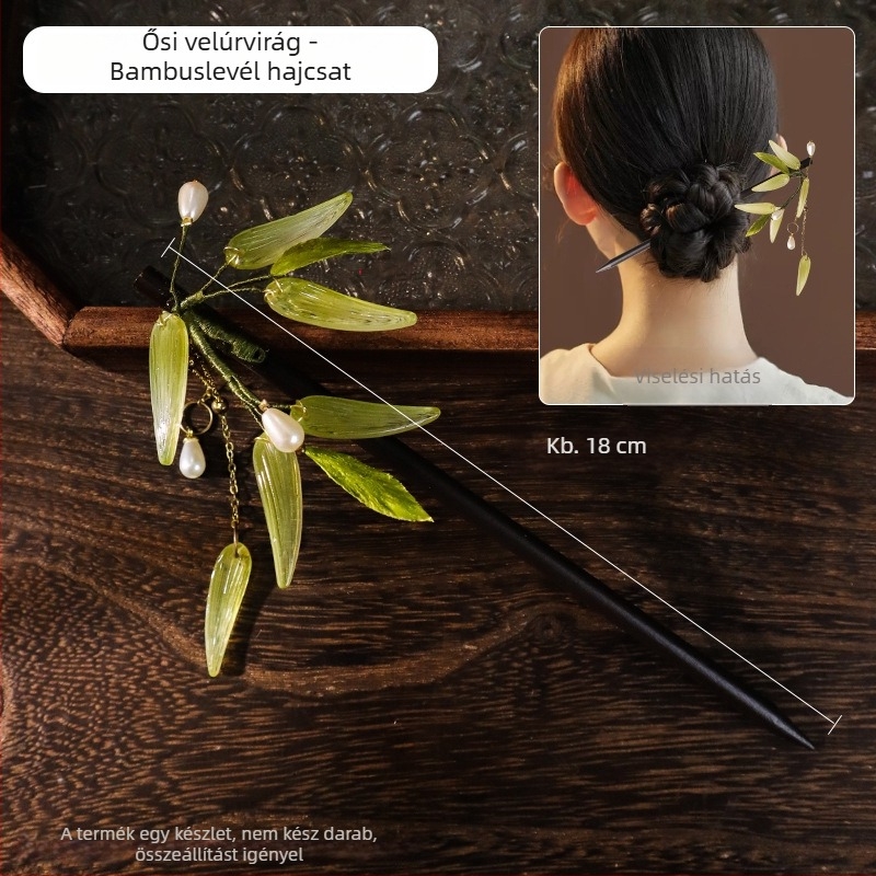 Velúr virágos hajtű – DIY anyagkészlet, ősi stílus, ötvözet, egyedileg csomagolva, 2025 tavasz