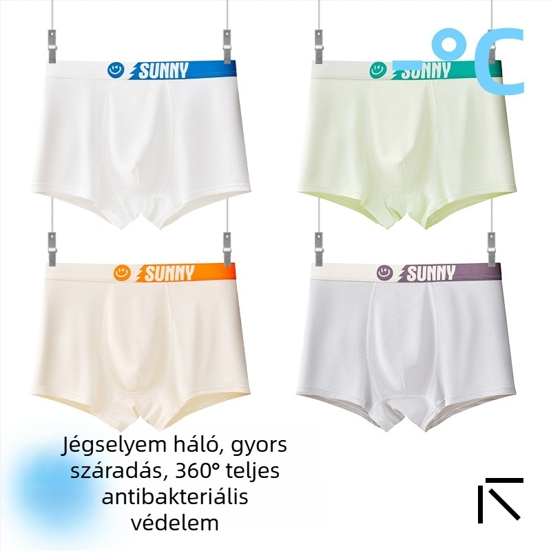 Fiúknak gyerek alsónemű, Ice Silk anyag, 85% nylon, 15% spandex, nyár 2025, varrat nélküli