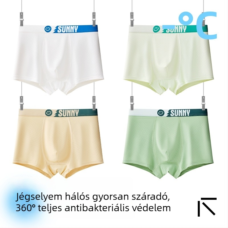 Fiúknak gyerek alsónemű, Ice Silk anyag, 85% nylon, 15% spandex, nyár 2025, varrat nélküli