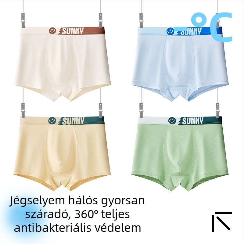Fiúknak gyerek alsónemű, Ice Silk anyag, 85% nylon, 15% spandex, nyár 2025, varrat nélküli