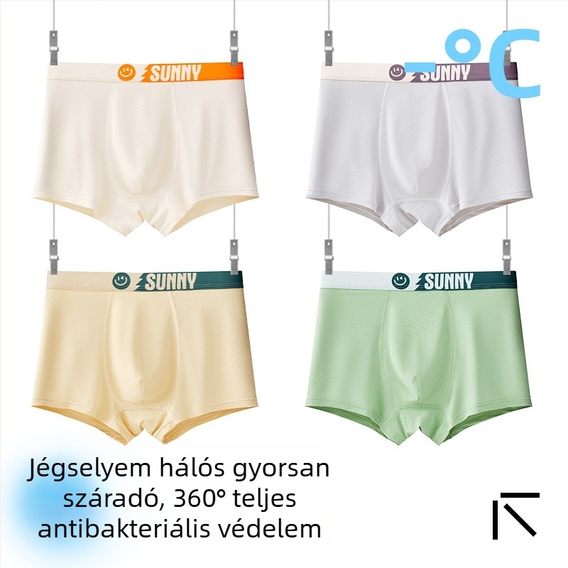 Fiúknak gyerek alsónemű, Ice Silk anyag, 85% nylon, 15% spandex, nyár 2025, varrat nélküli