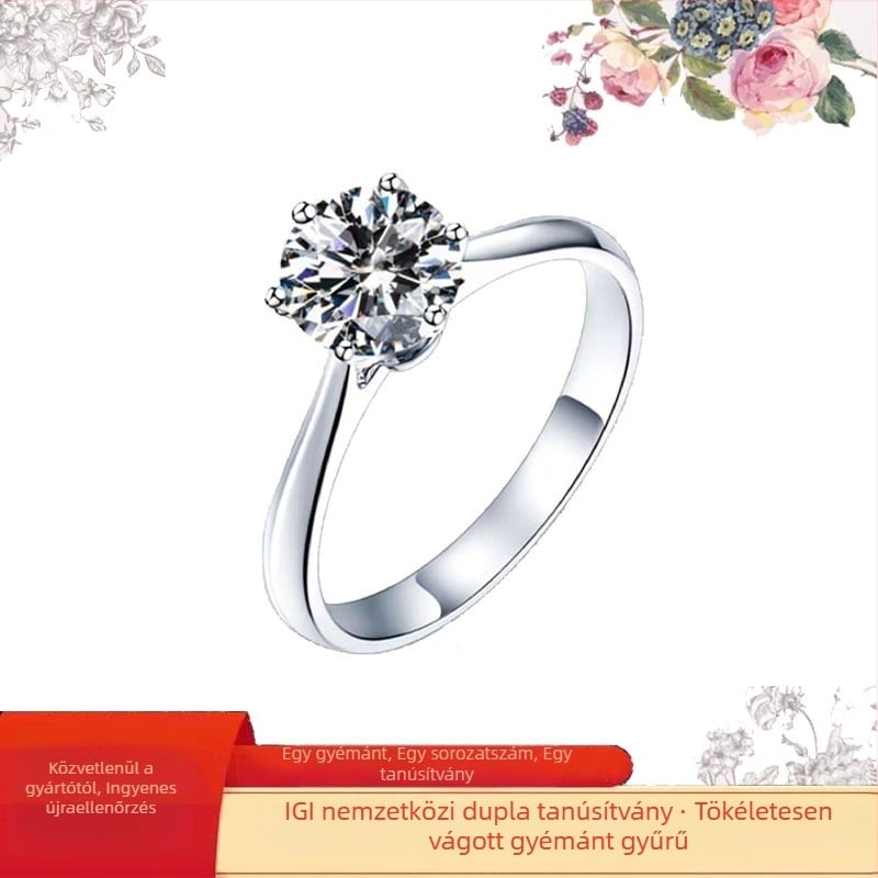 Platina gyémánttal kirakott gyűrű, divatgyűrű (2024 tavasz)