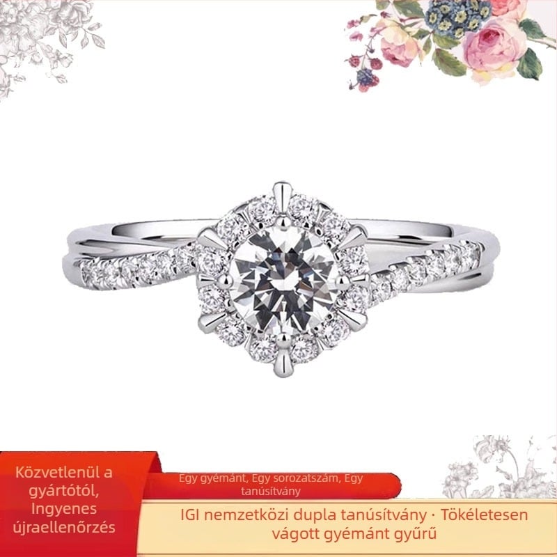 Platina gyémánttal kirakott gyűrű, divatgyűrű (2024 tavasz)