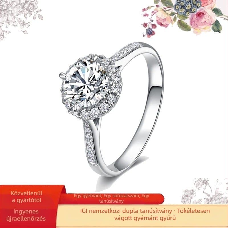 Platina gyémánttal kirakott gyűrű, divatgyűrű (2024 tavasz)