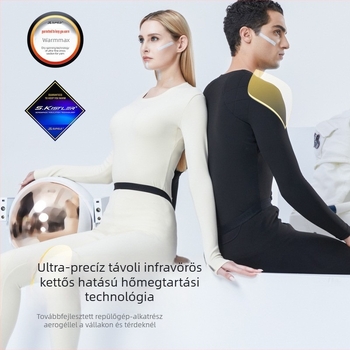 Aerogél termosz készlet uniszex, fleece bélés, térdvédős, kerek nyakú, hosszú ujjú felső és nadrág, egy rétegű, 181–200 g/m²