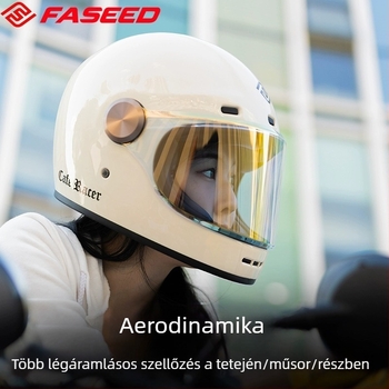 FASEED Retro teljes arcú motorkerékpár sisak, ABS, 3C tanúsítvány, univerzális négy évszakos használatra