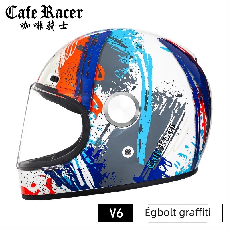 FASEED Retro teljes arcú motorkerékpár sisak, ABS, 3C tanúsítvány, univerzális négy évszakos használatra