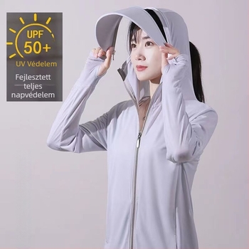 Kültéri szélvédő dzseki kapucnival, levehető, UPF50+ UV-védelem, lélegző, gyorsan száradó