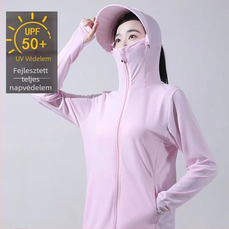 Kültéri szélvédő dzseki kapucnival, levehető, UPF50+ UV-védelem, lélegző, gyorsan száradó