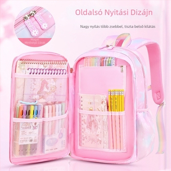 Iskolai hátizsák lányoknak Oxford anyagból — légáteresztő, ultra könnyű, tehercsökkentés, gradiens mintázat, görbült vállpántok