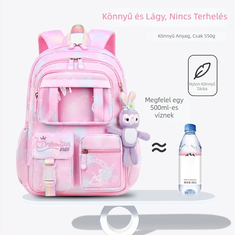 Iskolai hátizsák lányoknak Oxford anyagból — légáteresztő, ultra könnyű, tehercsökkentés, gradiens mintázat, görbült vállpántok