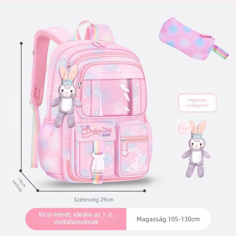 Iskolai hátizsák lányoknak Oxford anyagból — légáteresztő, ultra könnyű, tehercsökkentés, gradiens mintázat, görbült vállpántok