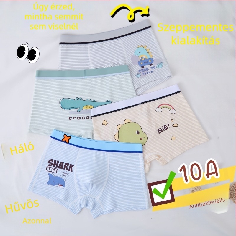 Guoyoubi gyerekeknek készült pamut boxeralsó, varrat nélküli ágyéktáj, antibakteriális 10a, légáteresztő, 3–8 éveseknek (100–140 cm), téli 2024