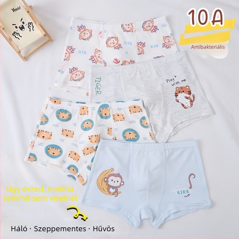 Guoyoubi gyerekeknek készült pamut boxeralsó, varrat nélküli ágyéktáj, antibakteriális 10a, légáteresztő, 3–8 éveseknek (100–140 cm), téli 2024