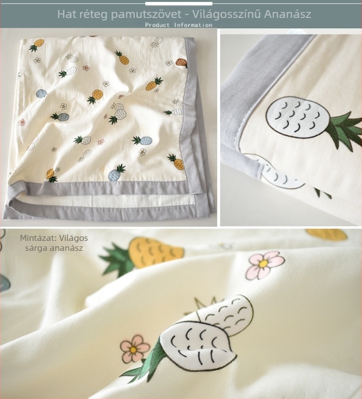 Hat rétegű, 100% pamut géz babatörölköző — minden évszakra, újszülötteknek