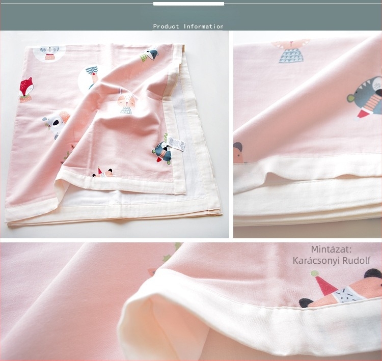 Hat rétegű, 100% pamut géz babatörölköző — minden évszakra, újszülötteknek