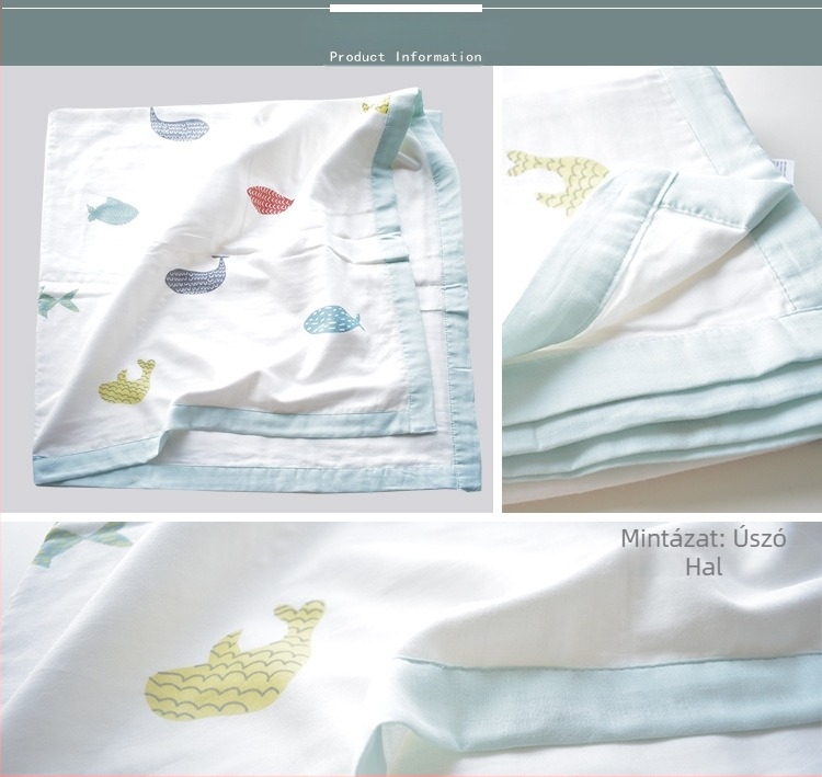 Hat rétegű, 100% pamut géz babatörölköző — minden évszakra, újszülötteknek