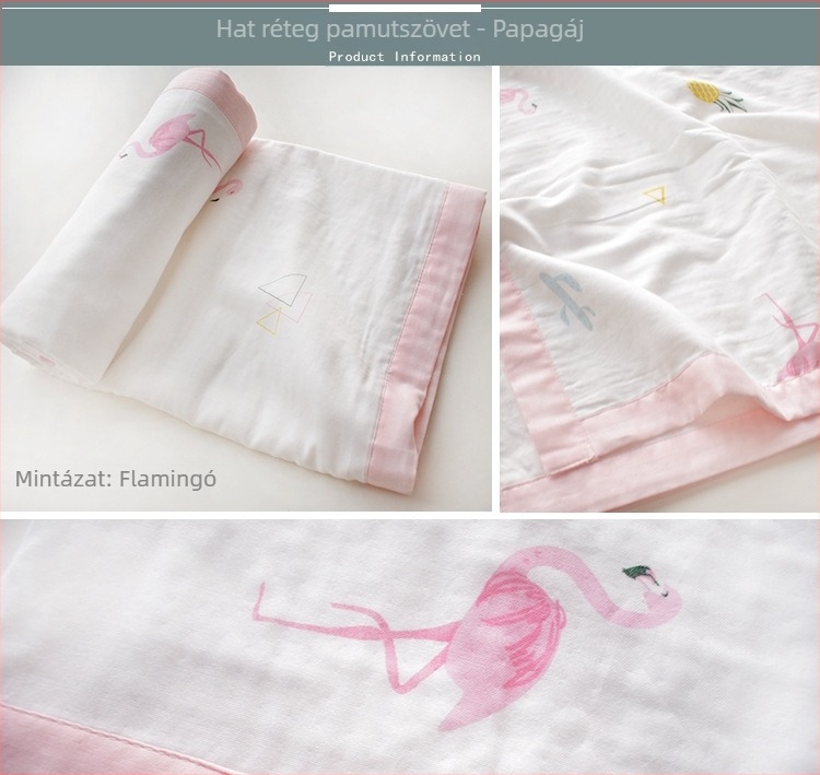 Hat rétegű, 100% pamut géz babatörölköző — minden évszakra, újszülötteknek