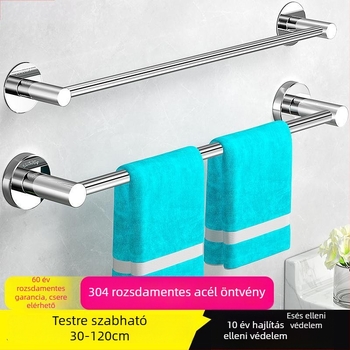 Fali törölközőtartó, 304 rozsdamentes acélból, krómozott felülettel, modern minimalist stílus, két darabos készlet