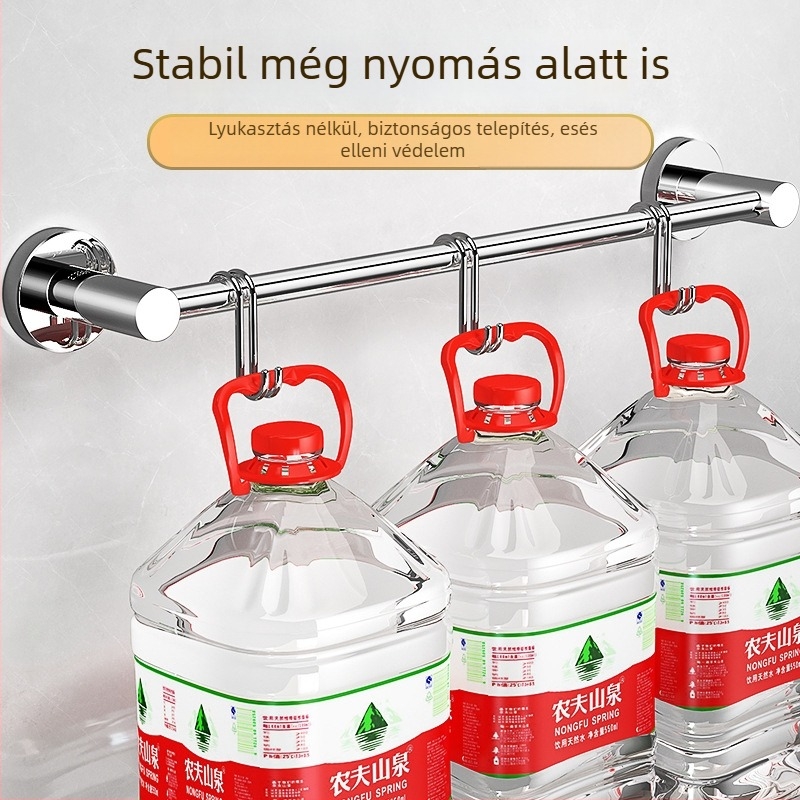 Fali törölközőtartó, 304 rozsdamentes acélból, krómozott felülettel, modern minimalist stílus, két darabos készlet