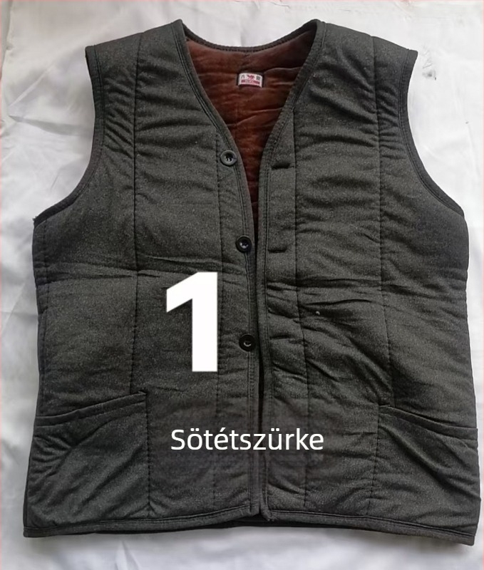 Női mellény külső viseletre, V-nyakú, rövid fazon, A-alakú szabás, cipzár, poliészter töltet