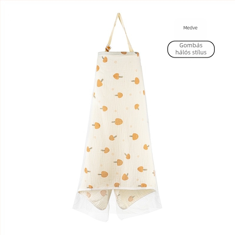 Pamut etető kendő csipkével és fűzővel, casual stílus, ujjatlan, minden évszakban használható