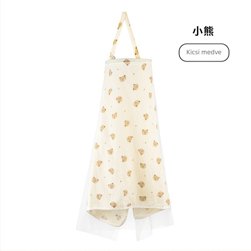 Pamut etető kendő csipkével és fűzővel, casual stílus, ujjatlan, minden évszakban használható