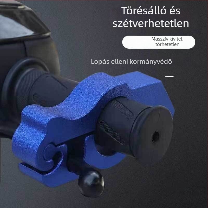 Kormányzár riasztóval – Classic modell; anyag: alumíniumötvözet / réz; kompatibil elektromos járművekkel, motorkerékpárokkal és háromkerekűekkel; súly 0.2 kg