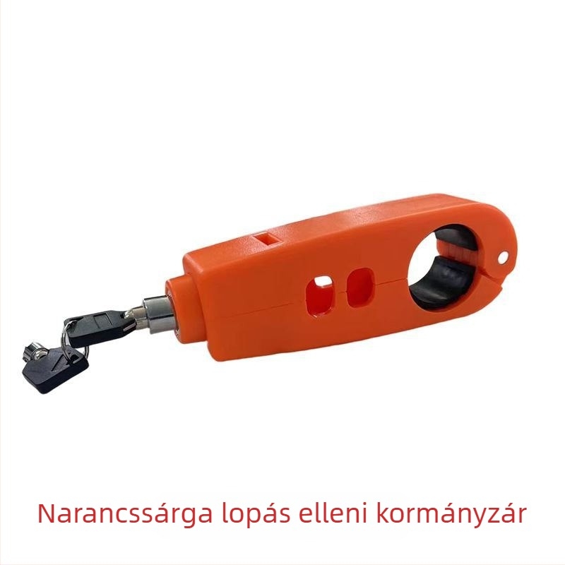 Kormányzár riasztóval – Classic modell; anyag: alumíniumötvözet / réz; kompatibil elektromos járművekkel, motorkerékpárokkal és háromkerekűekkel; súly 0.2 kg