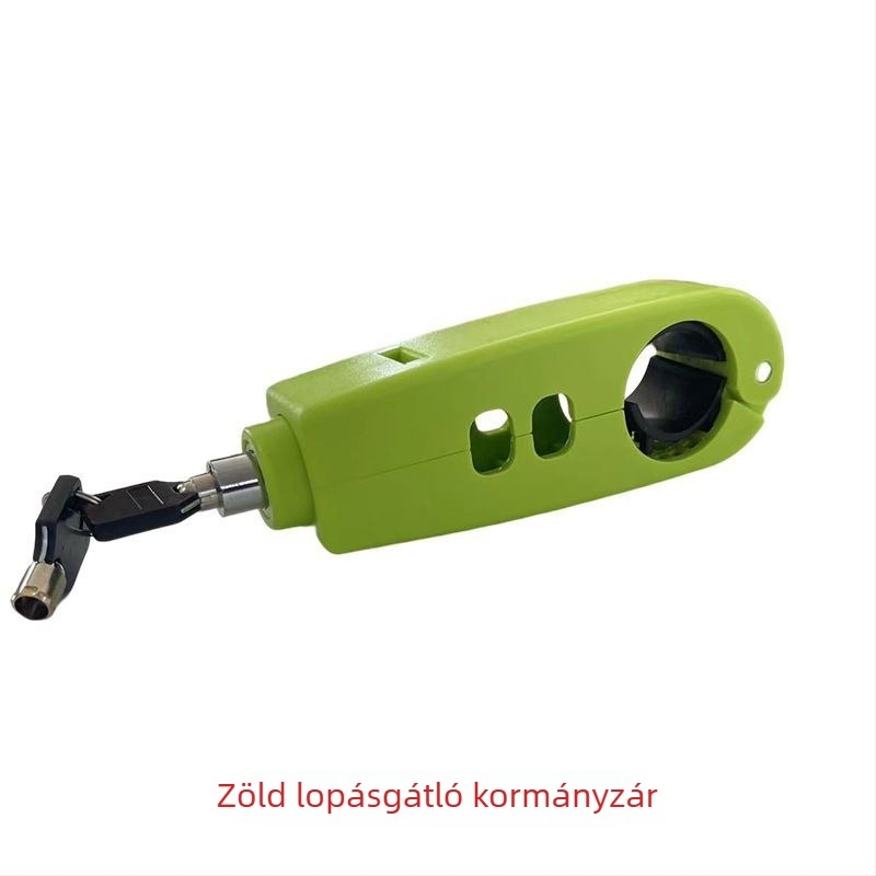 Kormányzár riasztóval – Classic modell; anyag: alumíniumötvözet / réz; kompatibil elektromos járművekkel, motorkerékpárokkal és háromkerekűekkel; súly 0.2 kg