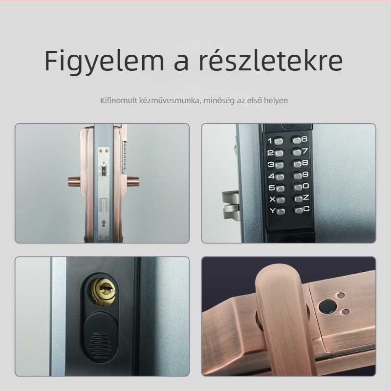 Villa előkert kapu – kétoldalas mechanikus jelszavas zár, OL4055, cinkötvözet, mechanikus típus, 80×80 rúd vastagság, biztonsági ajtókhoz.