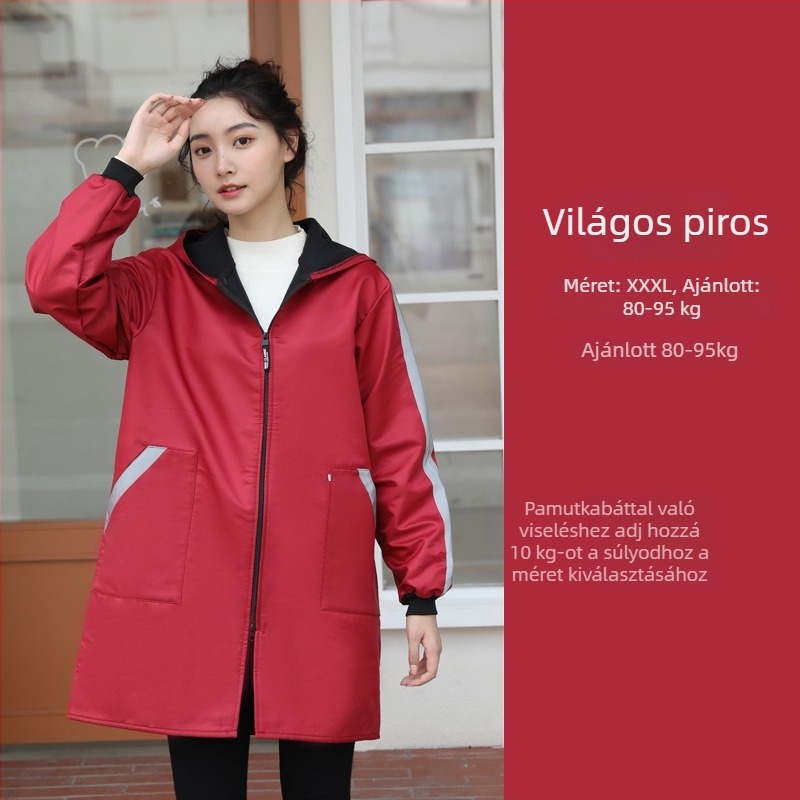 Konyhai kötény ujjakkal – szennyezés elleni védelem, modern egyszerű stílus.