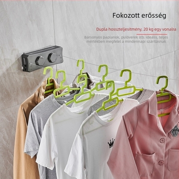 Fúrás nélküli, behajtható ruhaszárító falra szerelhető, láthatatlan belső használatra – ABS + alumíniumötvözet + acéldrót