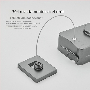 Fúrás nélküli, behajtható ruhaszárító falra szerelhető, láthatatlan belső használatra – ABS + alumíniumötvözet + acéldrót