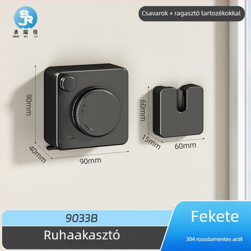 Fúrás nélküli, behajtható ruhaszárító falra szerelhető, láthatatlan belső használatra – ABS + alumíniumötvözet + acéldrót