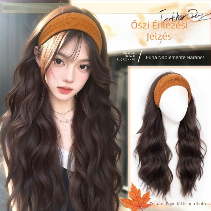 Fejkendős paróka, hőálló szálakból, természetes megjelenés, mechanikus feldolgozás, frizura módosítás