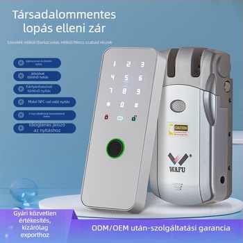 WAFU WF-019 elektronikus zár vezeték nélküli távirányítással; test cink ötvözetből; otthoni használatra; alkalmas biztonsági, tűzvédelmi ajtókra, fa, üveg és alumínium ajtókra