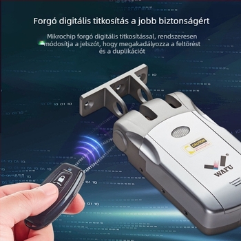 WAFU WF-019 elektronikus zár vezeték nélküli távirányítással; test cink ötvözetből; otthoni használatra; alkalmas biztonsági, tűzvédelmi ajtókra, fa, üveg és alumínium ajtókra