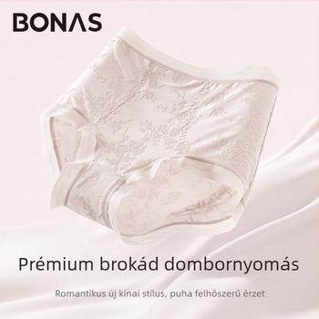 Női csipkés magas derekú alsónemű, lélegző és antibakteriális; anyag 80–90% nylon; része 90–95% viszkóz; mintázat: törött virágok