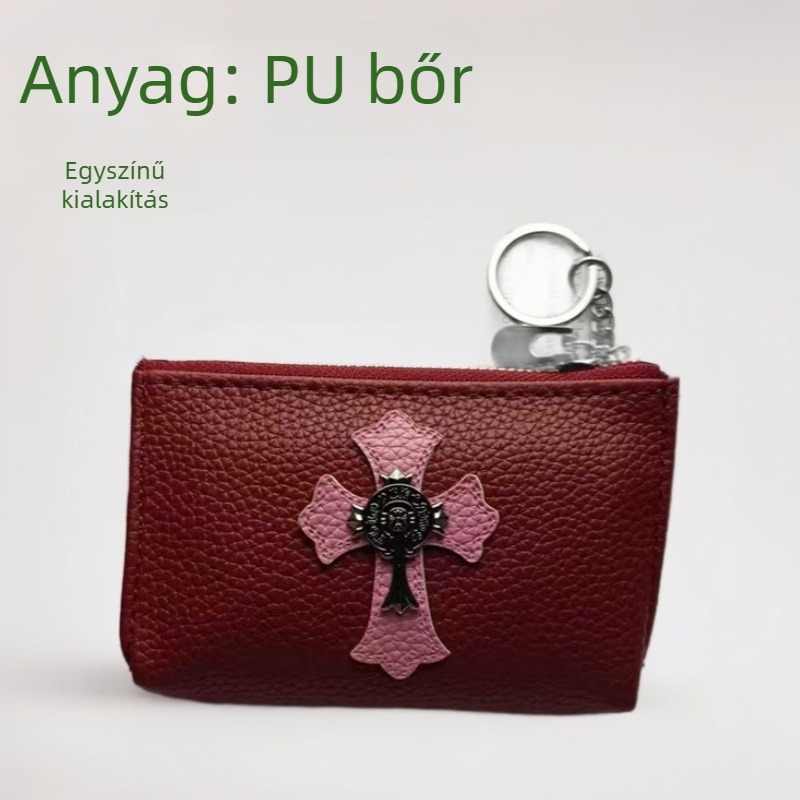 PU bőrből készült kártyatartó cipzárral és ultrakönnyű érmés tárolóval, multifunkcionális tároló, uniszex, városi minimalista stílus