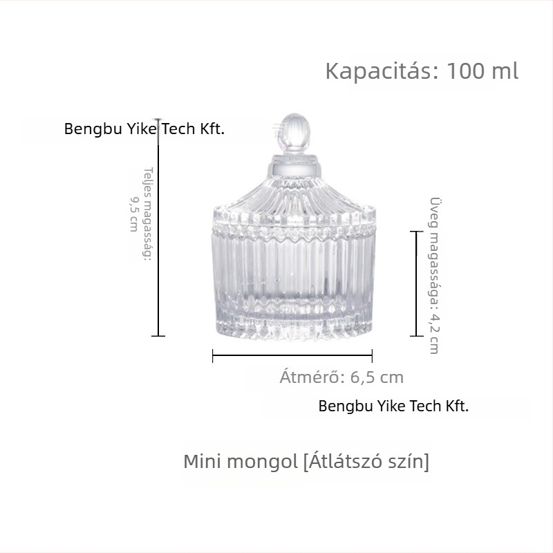 Isol üveg asztali tárolódoboz, modell 0033, porvédett, rekeszfedél