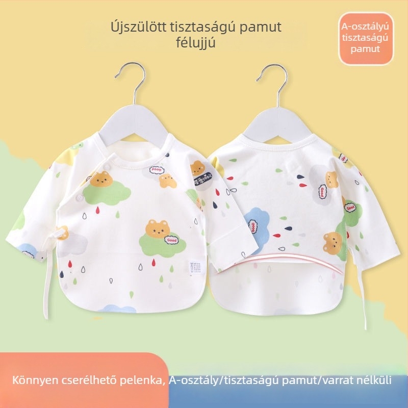 Újszülött pamut felső, szerzetes-stílusú, uniszex, tavasz-nyár