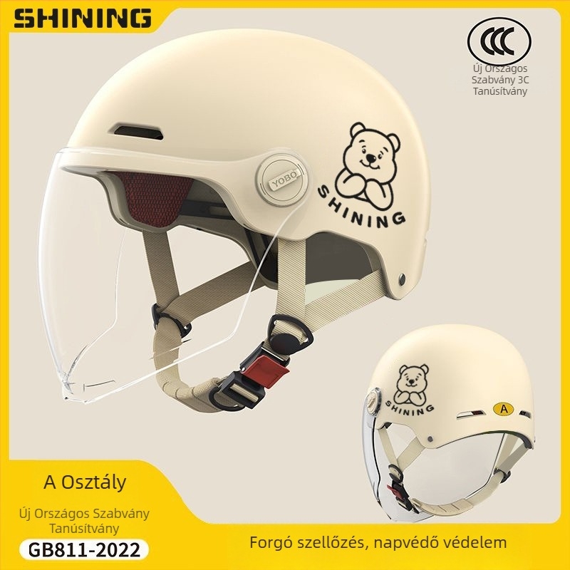 Elektromos kerékpár sisak, ABS burkolat, 3C tanúsítvány, uniszex fél sisak, egész éves napsugárzás elleni védelem